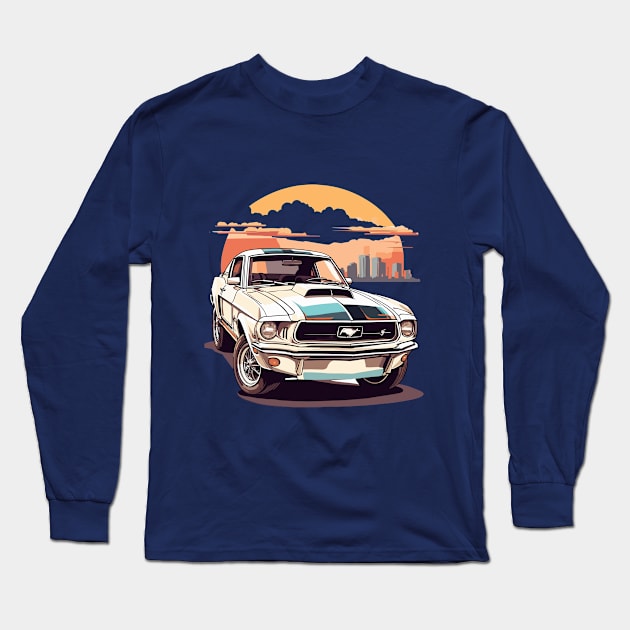 Car Classic Retro Design Art Long Sleeve T-Shirt by Alvesricard